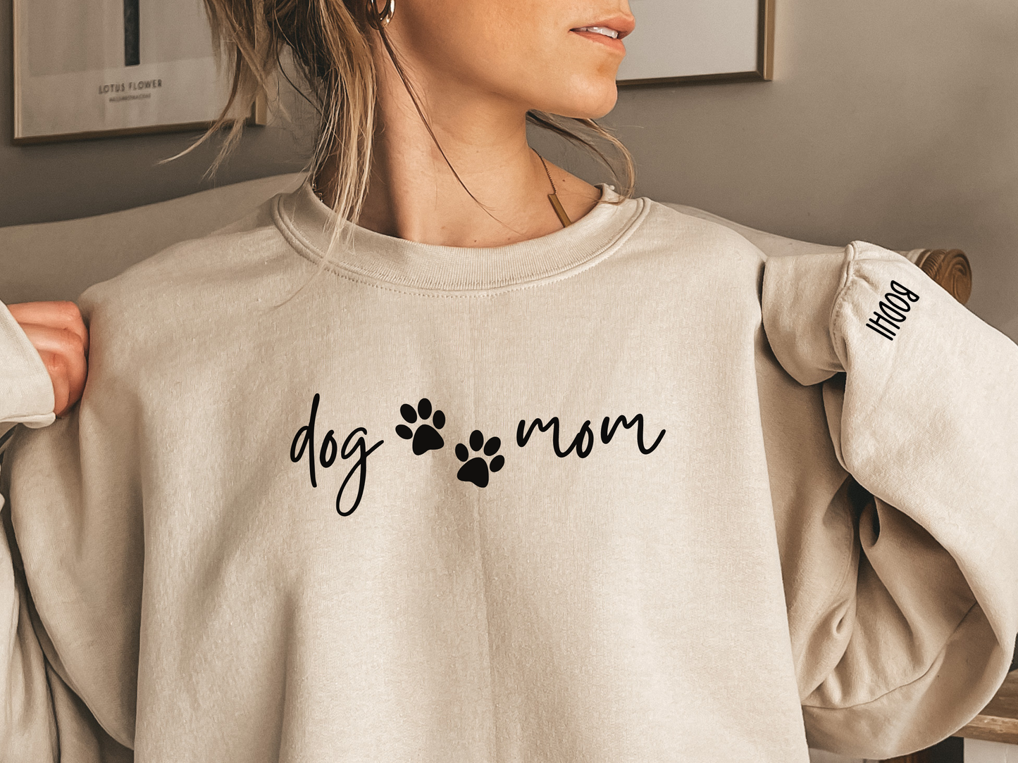 Dog mom sweatshirt, personalized sweatshirt for dog moms, custom dog mom sweatshirt, dog mom apparel, gifts for dog moms, apparel for dog moms