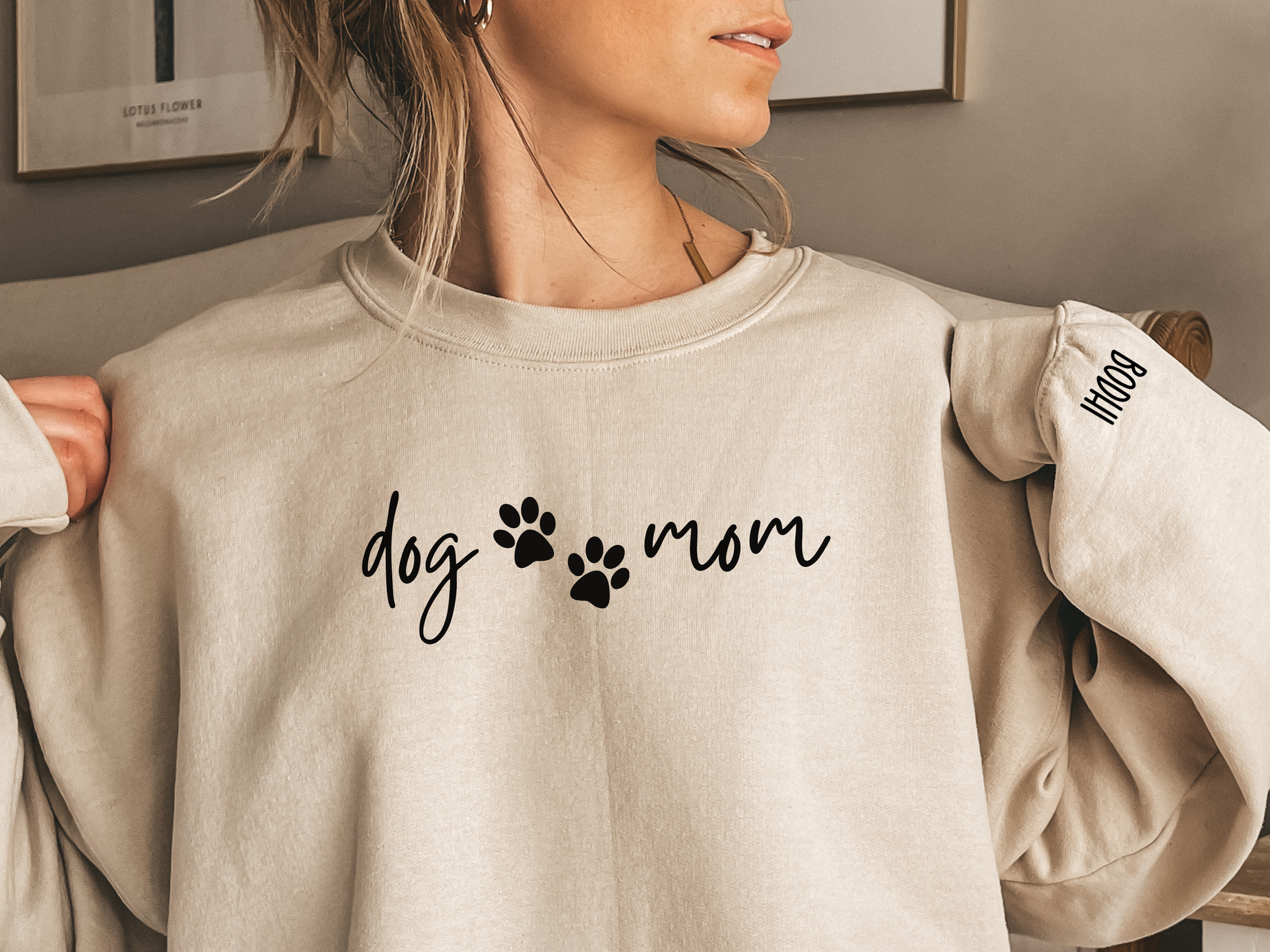 Dog mom sweatshirt, personalized sweatshirt for dog moms, custom dog mom sweatshirt, dog mom apparel, gifts for dog moms, apparel for dog moms