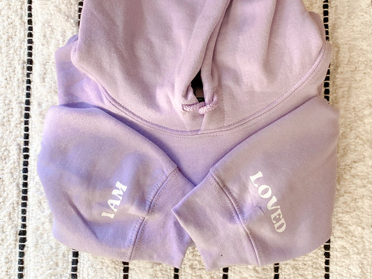 I am Loved positive affirmation sweatshirt, positive affirmation apparel, mental health awareness apparel, mental health sweatshirt, positive affirmations products