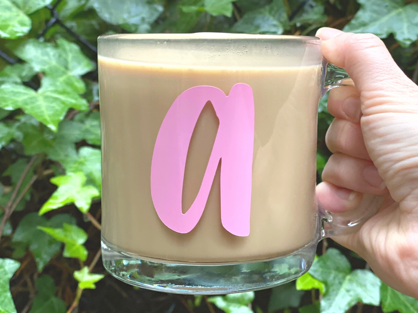 Initial Clear Glass Mug