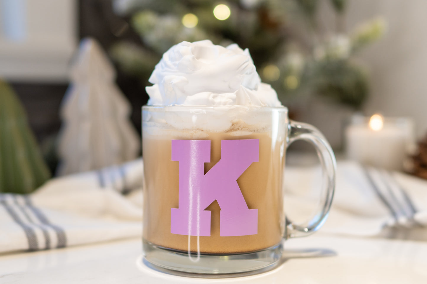Initial Clear Glass Mug