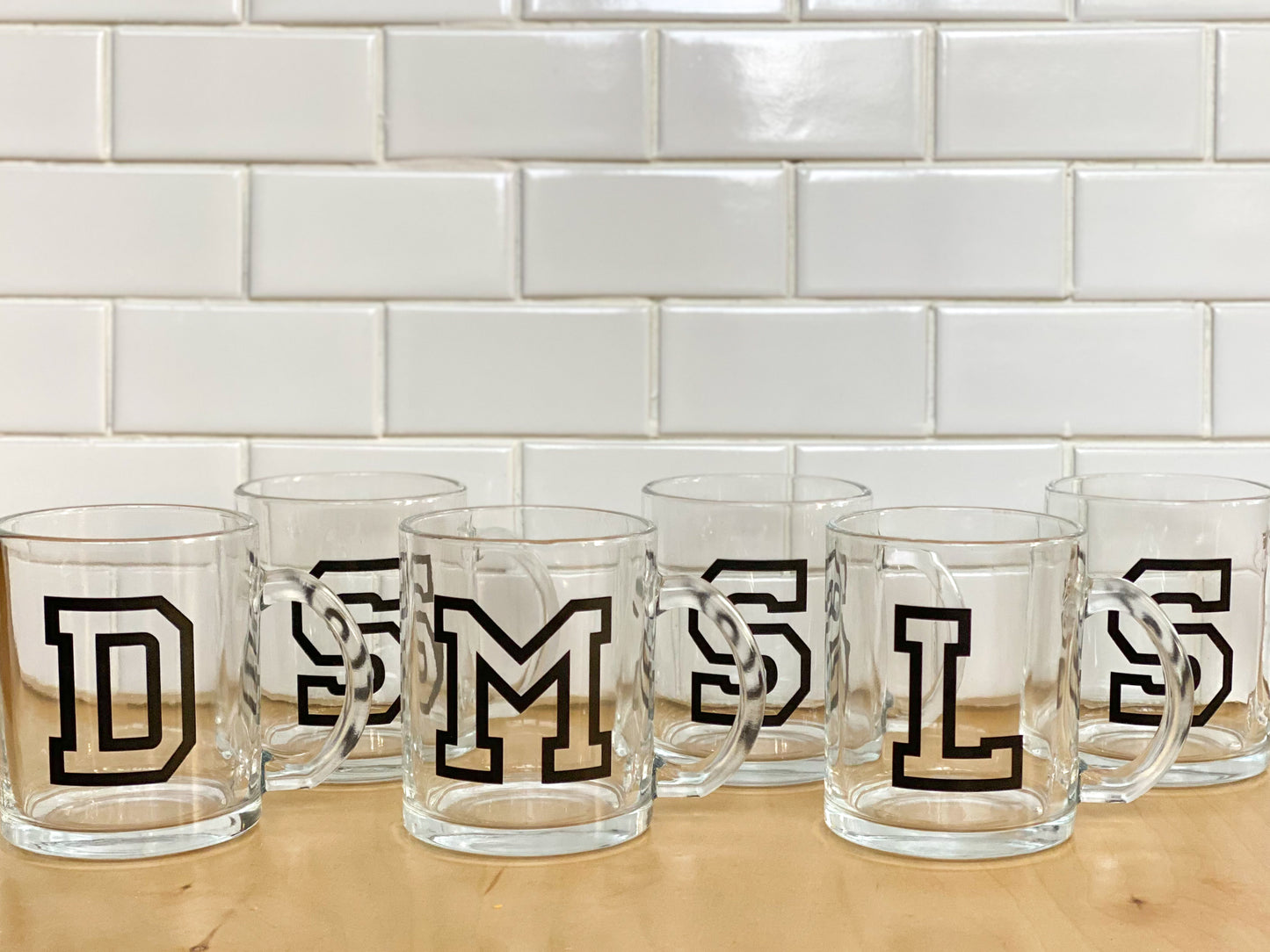 Initial Clear Glass Mug