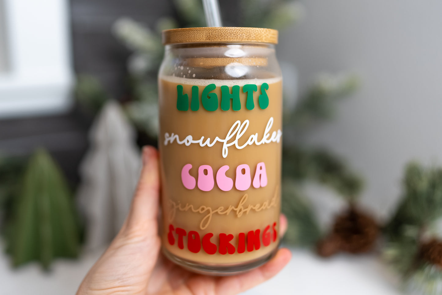 Festive Christmas Glass Cup