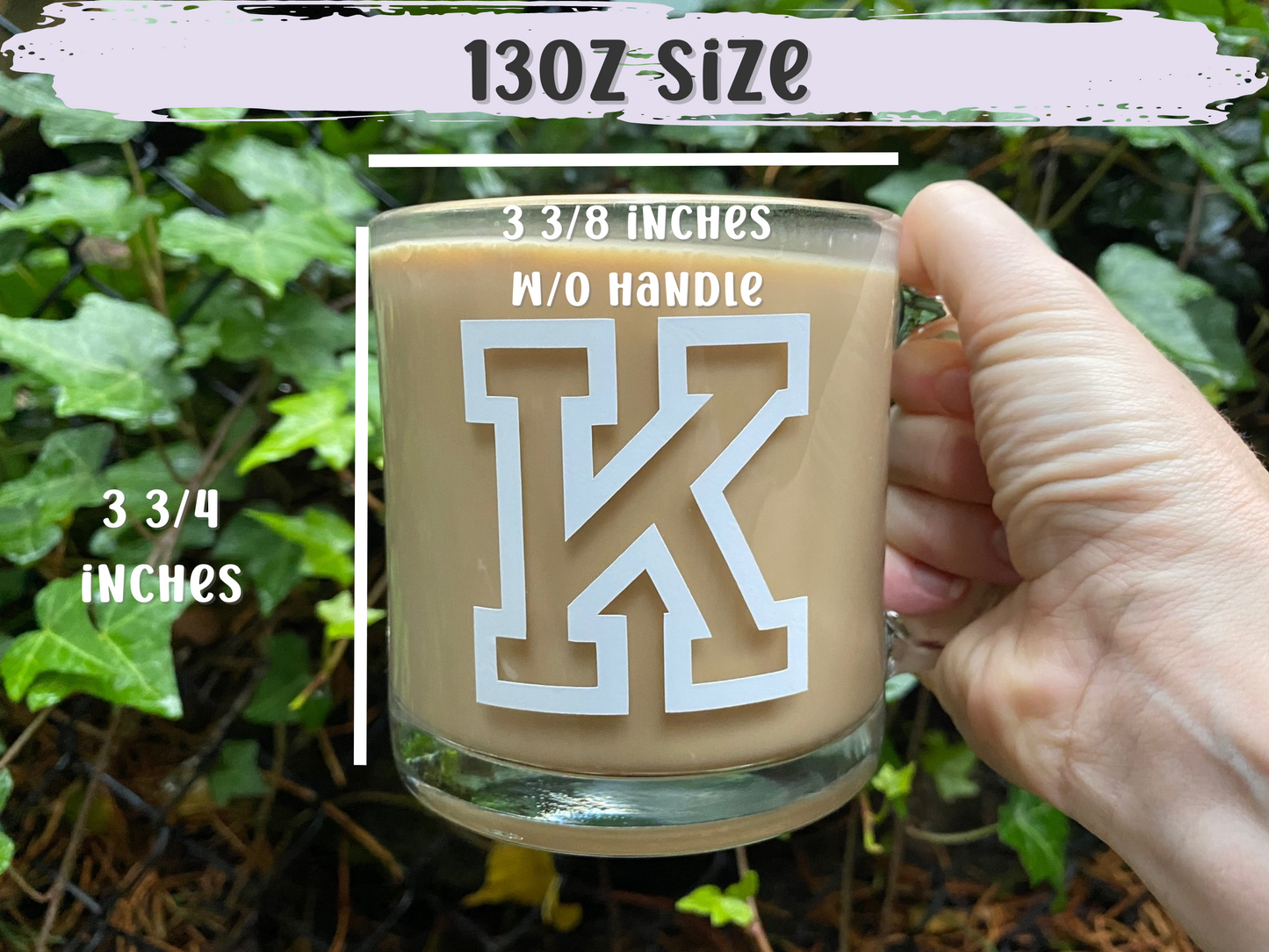 Initial Clear Glass Mug