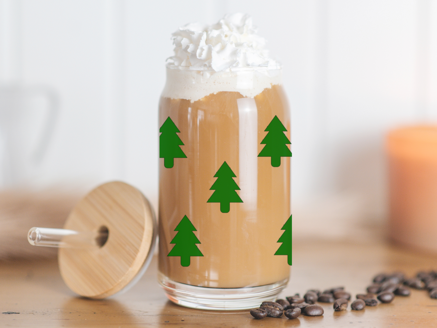 Let's Get Merry glass coffee cup, iced coffee cups, iced coffee glass, beer can glass cups, cups for coffee lovers, Christmas quote coffee cup, christmas coffee cup