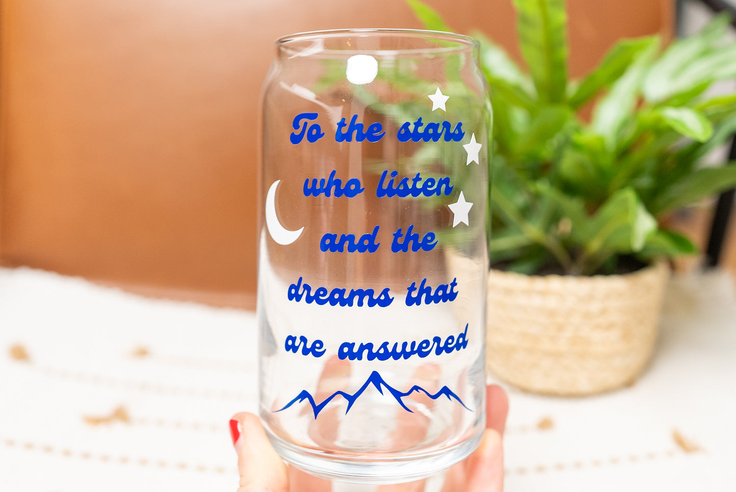 To The Stars Who Listen Glass Cup, Book Lover Gift