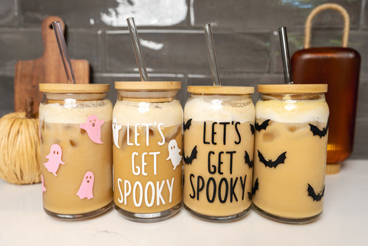 Let's Get Spooky Halloween Glass Cup