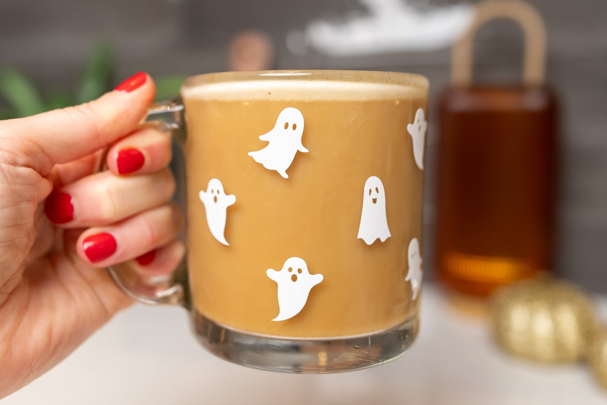 Spooky glass cups Halloween Ghost Glass Tumblers Tumbler with