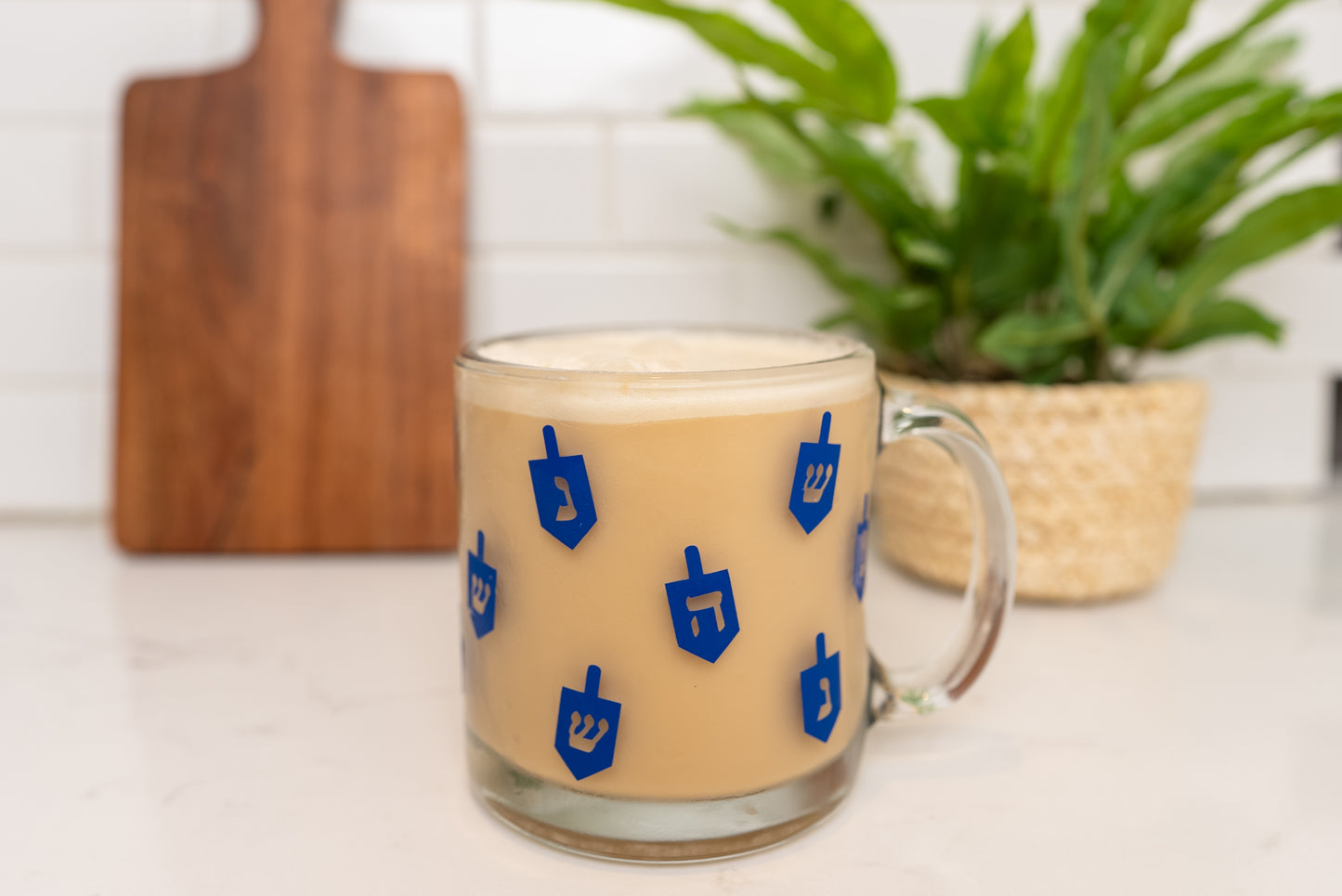 Dreidel Hanukkah Mug, Hanukkah Coffee Mug, Hanukkah Coffee Cup, Glass Cup, Clear Glass Mug, Dreidel Dreidel Dreidel Mug, Gifts for Hanukkah, Chanukah Mug, Jewish Holiday Decor