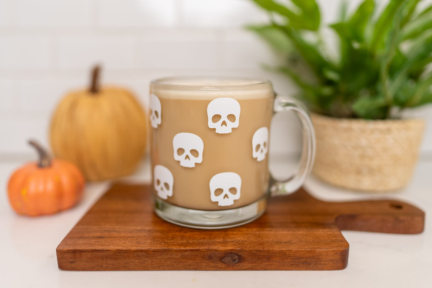 Skull Halloween Glass Mug