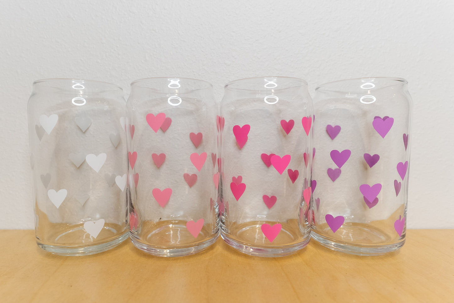 Galentines Day Hearts Glass Cup