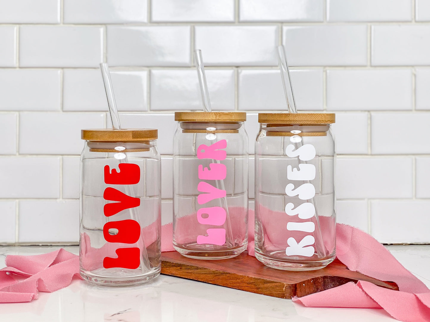 Lover Valentine's Day Glass Cup