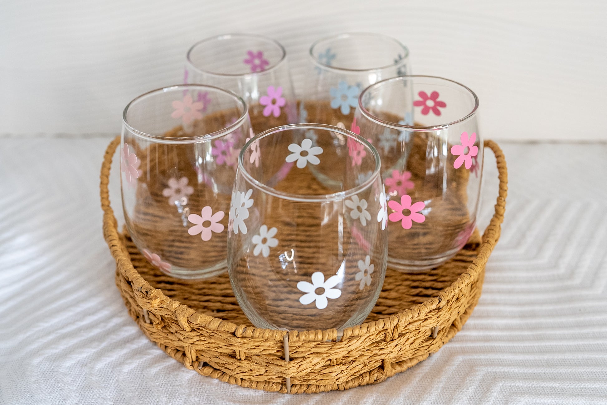 Personalized Cute Daisy Glass Cup with Name – Bodhi Life Design