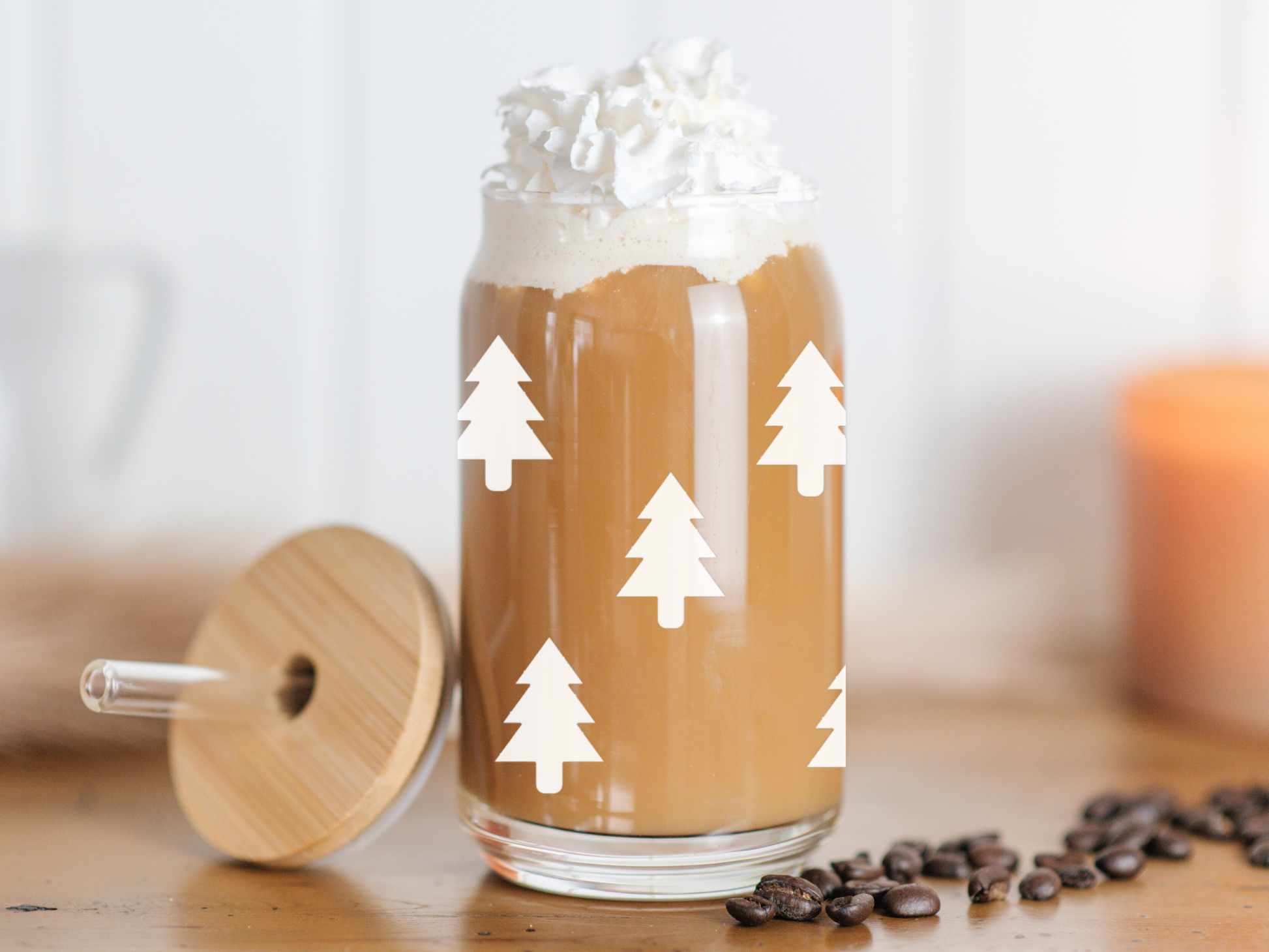 Christmas tree glass coffee cup, iced coffee cups, iced coffee glass, beer can glass cups, cups for coffee lovers, Christmas coffee cup, gifts for Christmas lovers