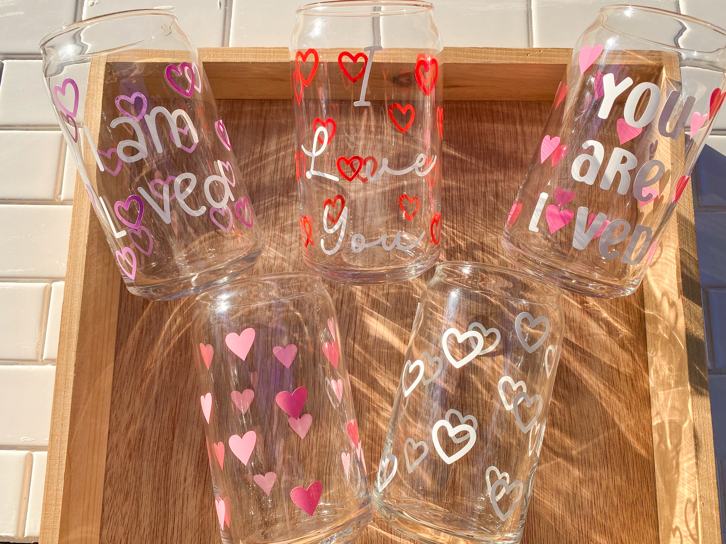 Love Hearts Glass Cup