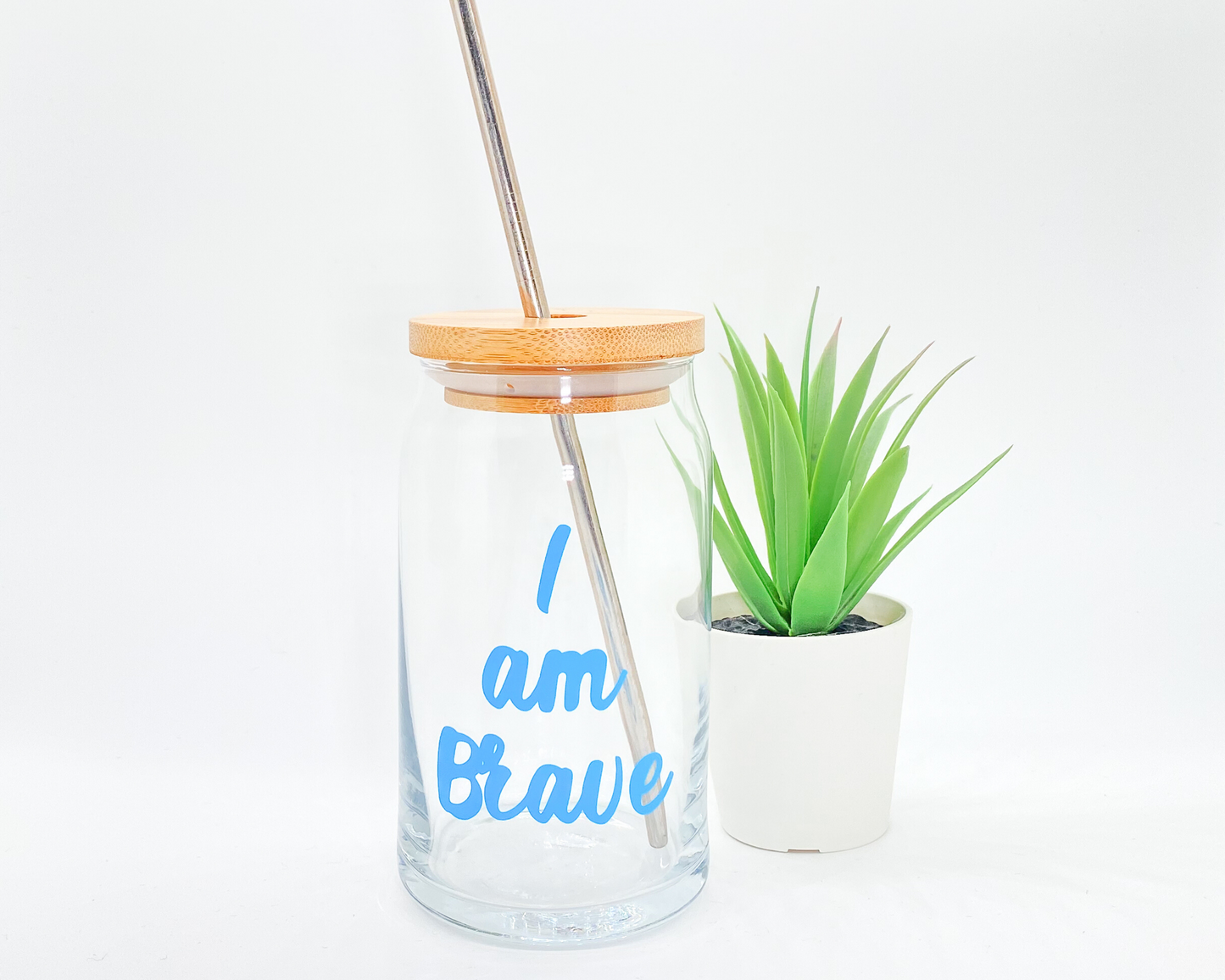 I am Affirmation Beer Can Glass
