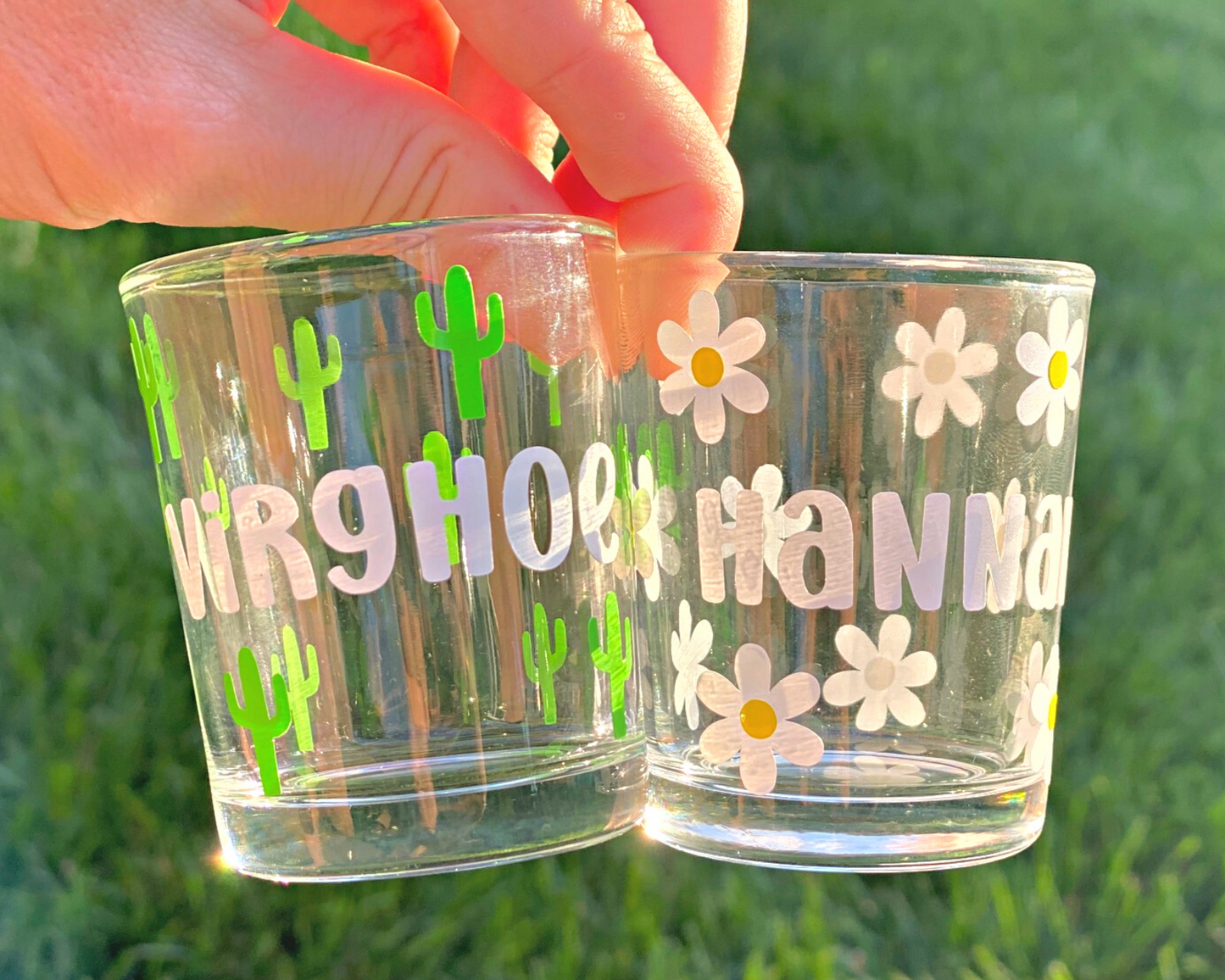 Personalized Daisy Shot Glass with Name